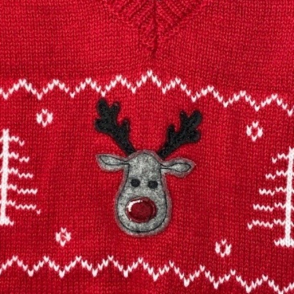 Dockers Baby Boys Christmas Reindeer V-neck Pullover Sweater Vest Size 18 Months - Picture 7 of 9